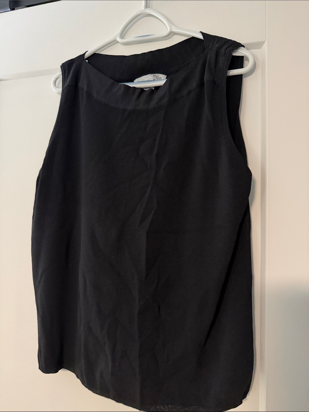 Sag Harbor Black Sleeveless Crewneck Camisole